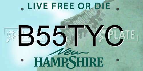 B55TYC New Hampshire License Plate