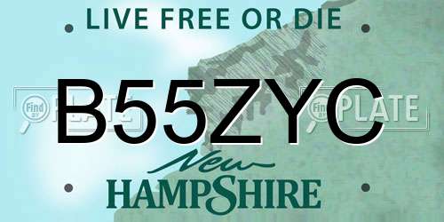B55ZYC New Hampshire License Plate