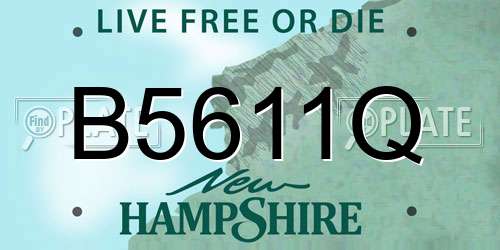 B5611Q New Hampshire License Plate
