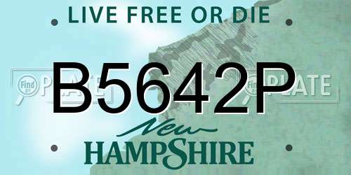 B5642P New Hampshire License Plate