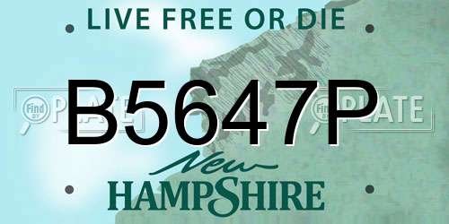 B5647P New Hampshire License Plate