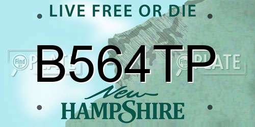 B564TP New Hampshire License Plate