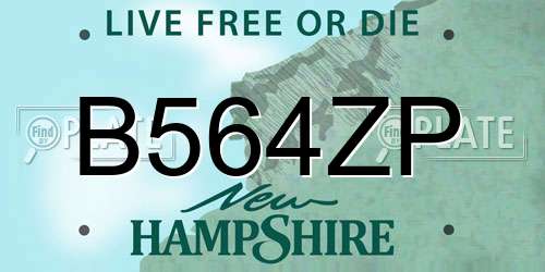 B564ZP New Hampshire License Plate