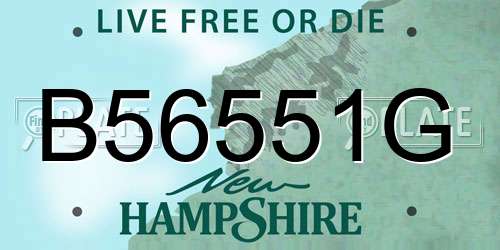 B56551G New Hampshire License Plate