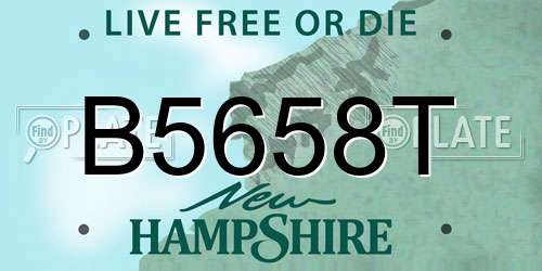 B5658T New Hampshire License Plate