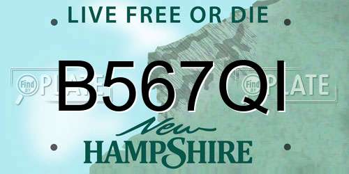 B567QI New Hampshire License Plate
