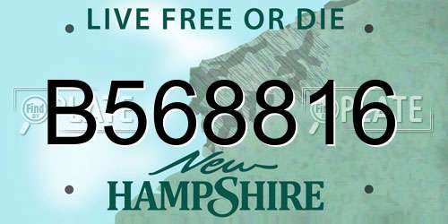 B568816 New Hampshire License Plate