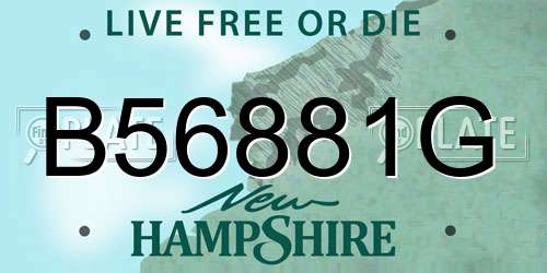 B56881G New Hampshire License Plate
