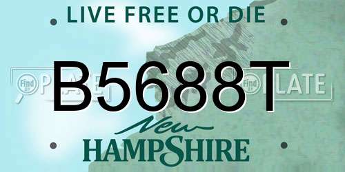 B5688T New Hampshire License Plate