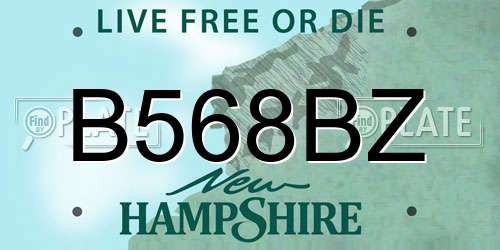 B568BZ New Hampshire License Plate