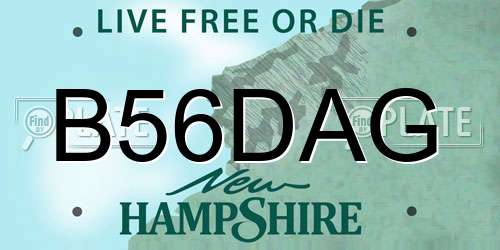 B56DAG New Hampshire License Plate
