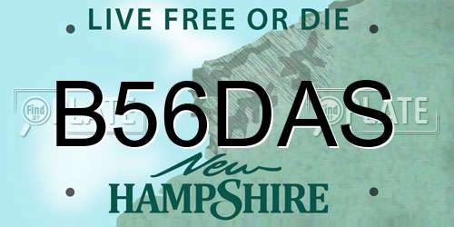 B56DAS New Hampshire License Plate