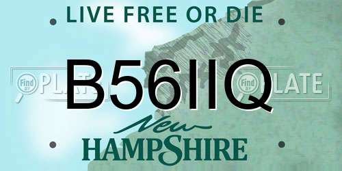 B56IIQ New Hampshire License Plate