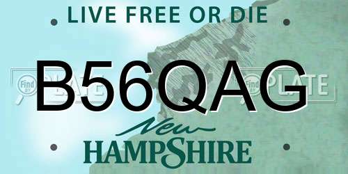 B56QAG New Hampshire License Plate