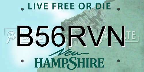 B56RVN New Hampshire License Plate