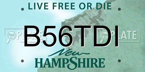 B56TDI New Hampshire License Plate