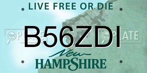 B56ZDI New Hampshire License Plate