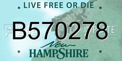 B570278 New Hampshire License Plate