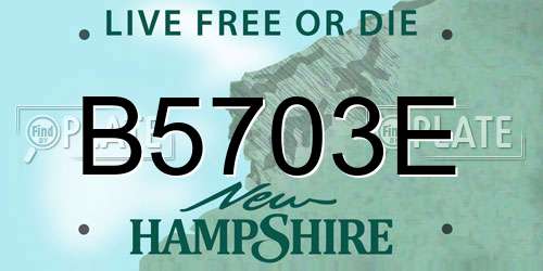 B5703E New Hampshire License Plate
