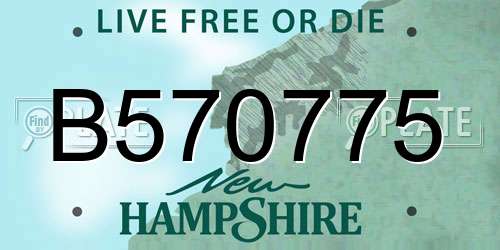 B570775 New Hampshire License Plate