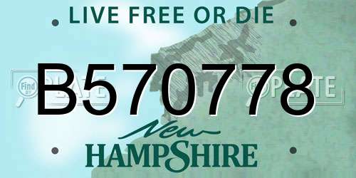 B570778 New Hampshire License Plate