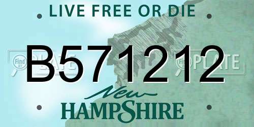 B571212 New Hampshire License Plate