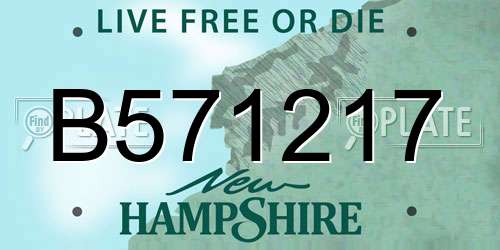 B571217 New Hampshire License Plate