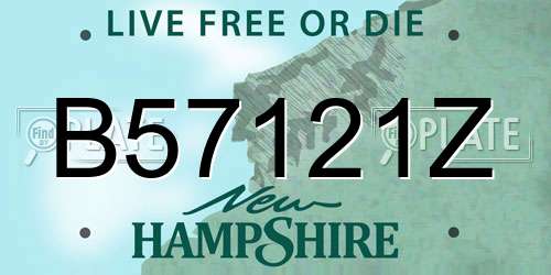 B57121Z New Hampshire License Plate