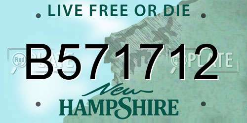 B571712 New Hampshire License Plate