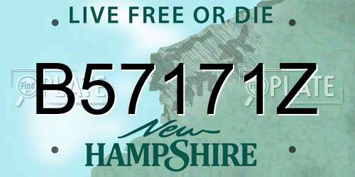 B57171Z New Hampshire License Plate