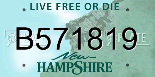 B571819 New Hampshire License Plate