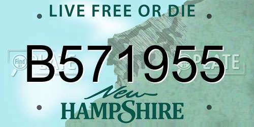 B571955 New Hampshire License Plate