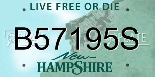 B57195S New Hampshire License Plate