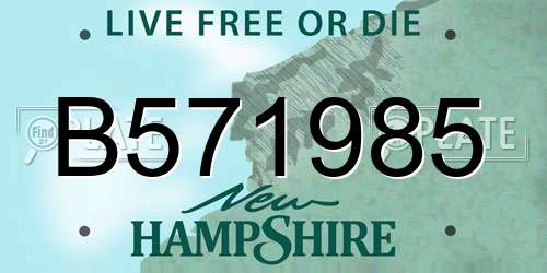 B571985 New Hampshire License Plate