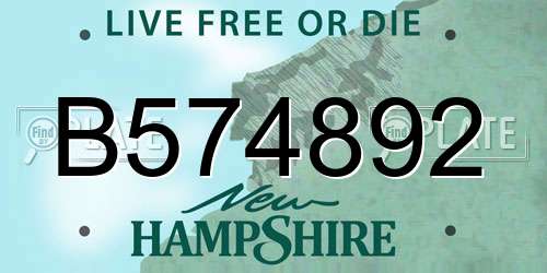 B574892 New Hampshire License Plate