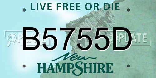 B5755D New Hampshire License Plate