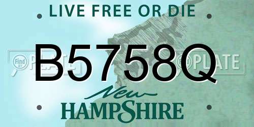 B5758Q New Hampshire License Plate