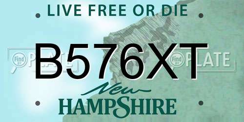 B576XT New Hampshire License Plate
