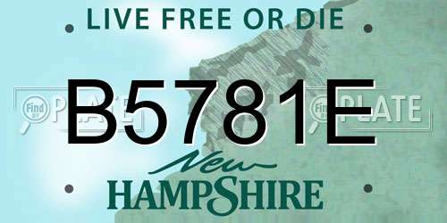 B5781E New Hampshire License Plate