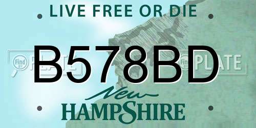 B578BD New Hampshire License Plate