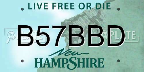 B57BBD New Hampshire License Plate