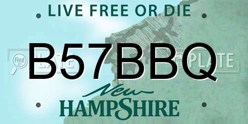 B57BBQ New Hampshire License Plate