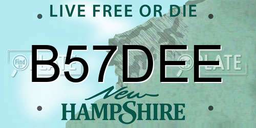 B57DEE New Hampshire License Plate
