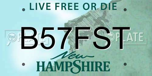 B57FST New Hampshire License Plate