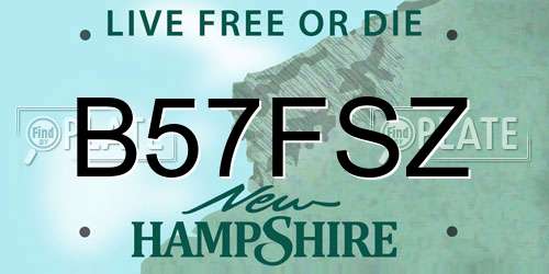 B57FSZ New Hampshire License Plate