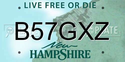 B57GXZ New Hampshire License Plate