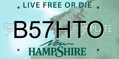 B57HTO New Hampshire License Plate