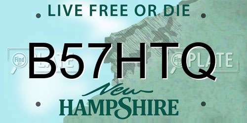 B57HTQ New Hampshire License Plate