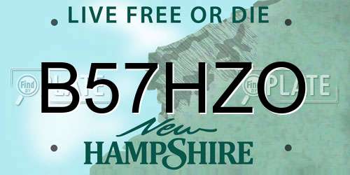 B57HZO New Hampshire License Plate