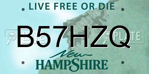 B57HZQ New Hampshire License Plate